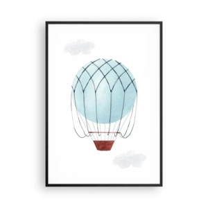 Poster in einem schwarzem Rahmen - Ganz in den Wolken - 70x100 cm