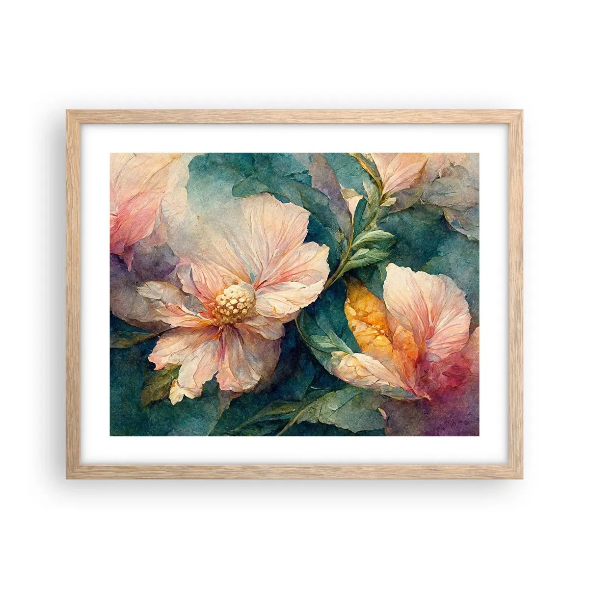 Poster in einem Rahmen aus heller Eiche - Pure Subtilität - 50x40 cm