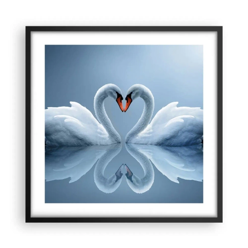 Poster in einem schwarzem Rahmen - Zeit für die Liebe - 50x50 cm