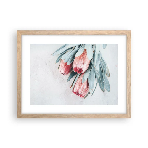 Poster in einem Rahmen aus heller Eiche - Schämen sich für ihre eigene Schönheit - 40x30 cm