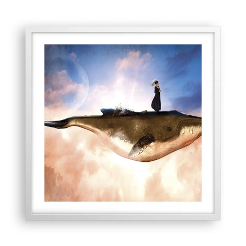 Poster in einem weißen Rahmen - Eine echte Reise - 50x50 cm