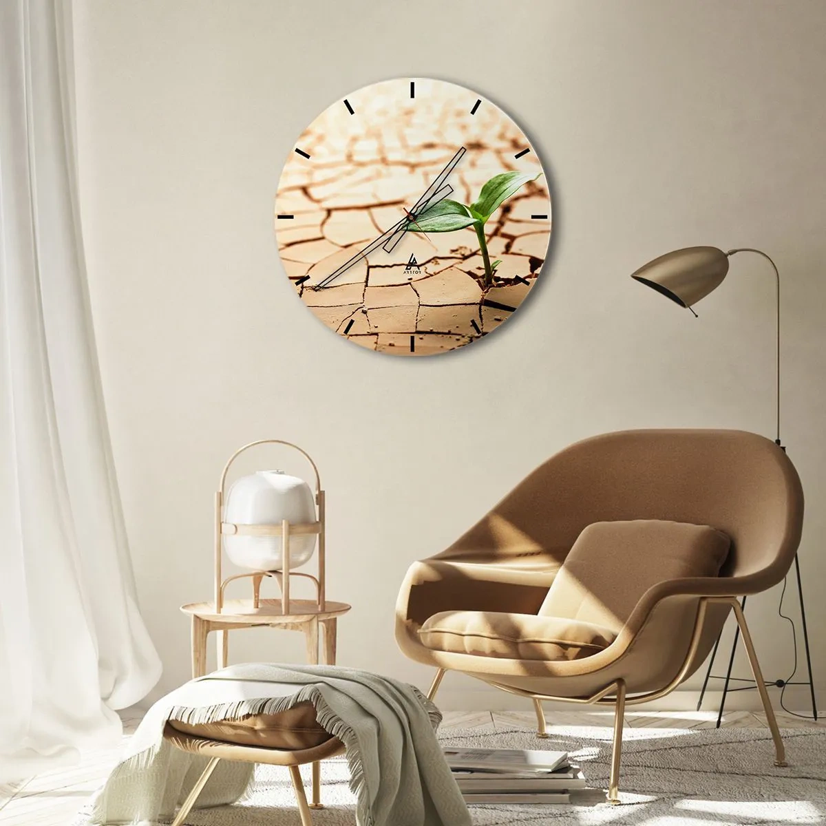 Wanduhr - Glasuhr - Die unbezähmbare Kraft des Lebens - 30x30 cm