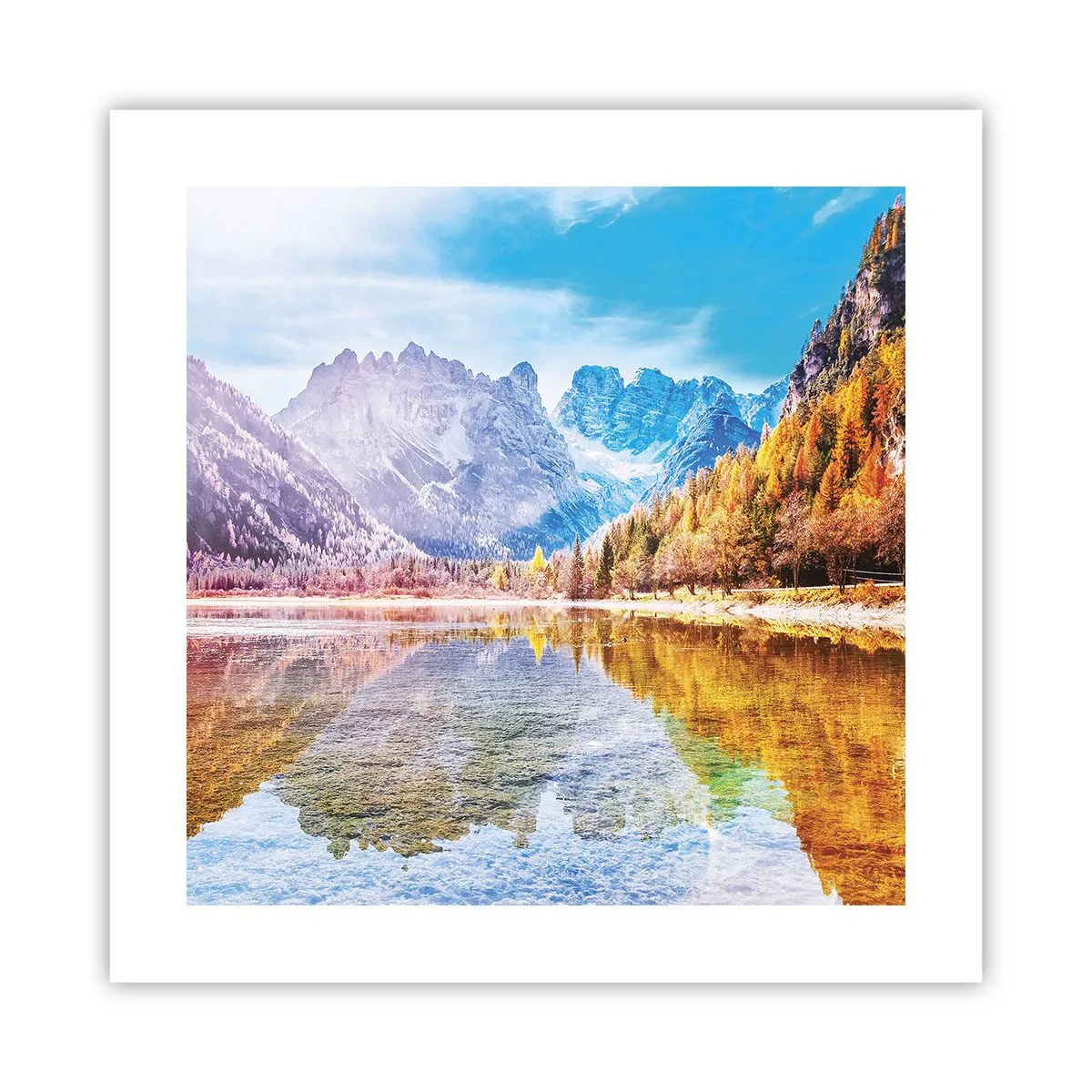 Poster - Und in den Bergen ist es schon Herbst - 40x40 cm