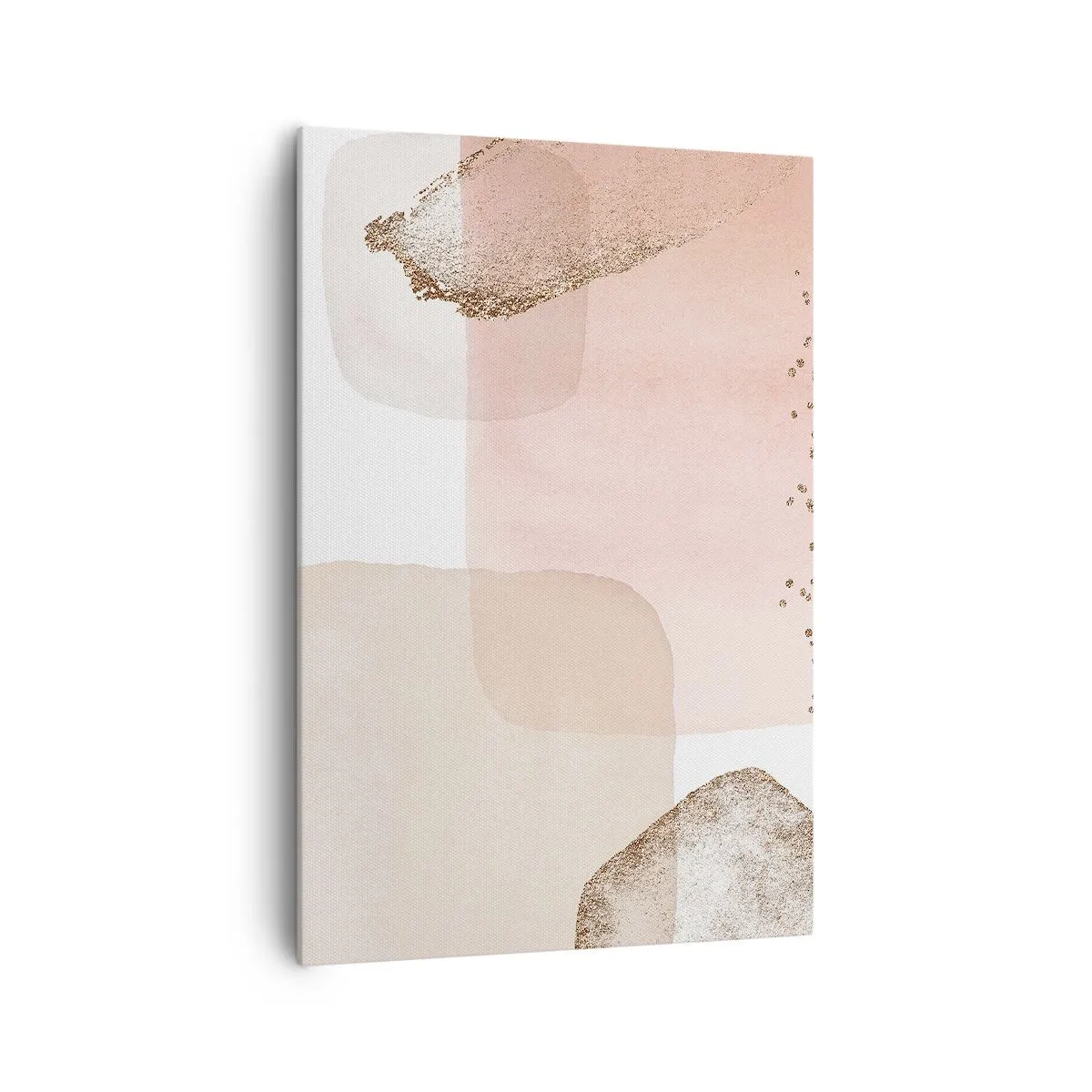 Bild auf Leinwand - Leinwandbild - Pastellfarbene Flecken mit goldenen Elementen - 70x100cm - Ein Blick durch die Farbe - Moderne Wanddekoration für Wohnzimmer und Schlafzimmer ARTTOR