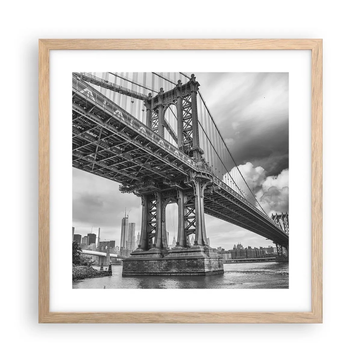 Poster in einem Rahmen aus heller Eiche - Ins Herz der Stadt - 40x40 cm