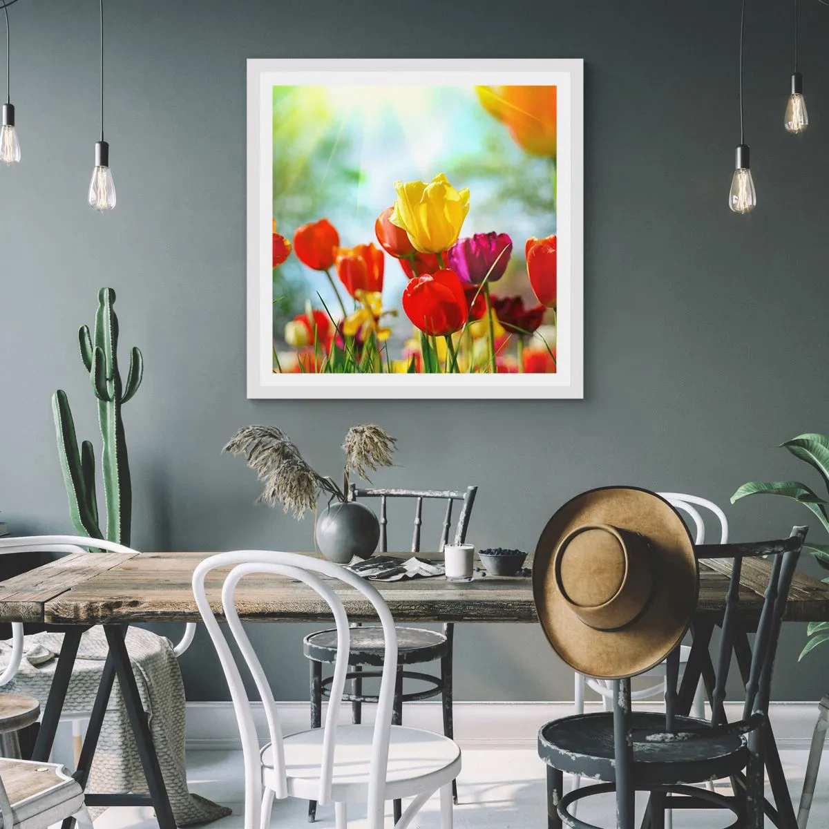 Poster in einem weißen Rahmen - Alle Farben der Sonne - 30x30 cm