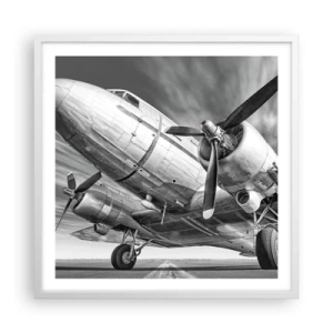 Poster in einem weißen Rahmen - Immer flugbereit - 60x60 cm