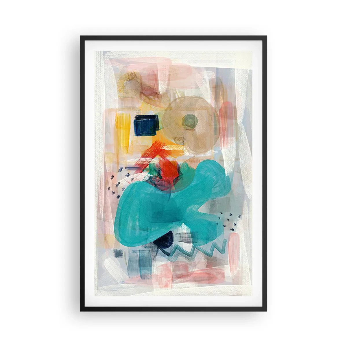 Poster in einem schwarzem Rahmen - Buntes Spiel - 61x91 cm