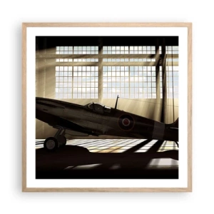 Poster in einem Rahmen aus heller Eiche - Die Ruhe eines Kriegers - 60x60 cm