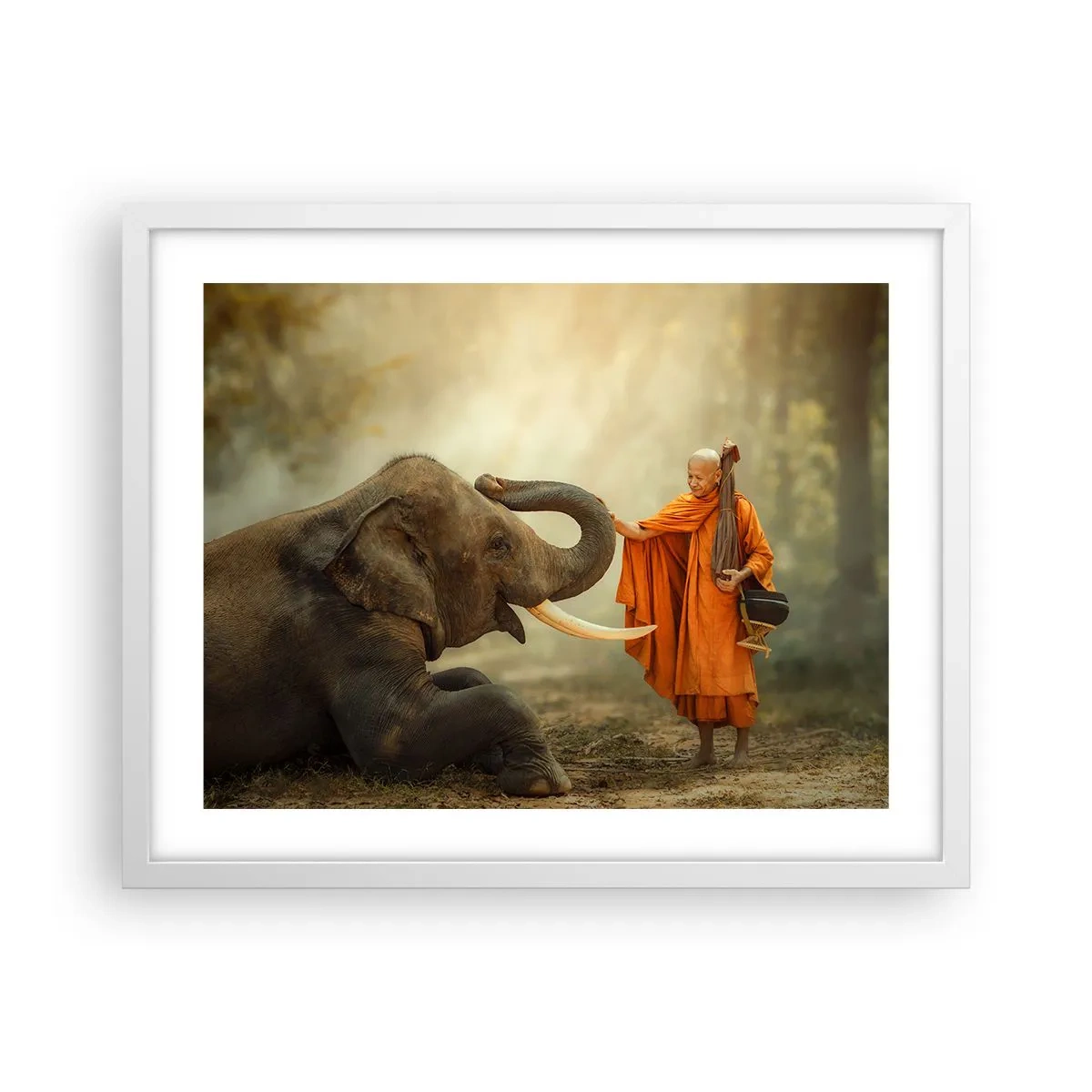 Poster in einem weißen Rahmen - Treffen unterwegs - 50x40 cm