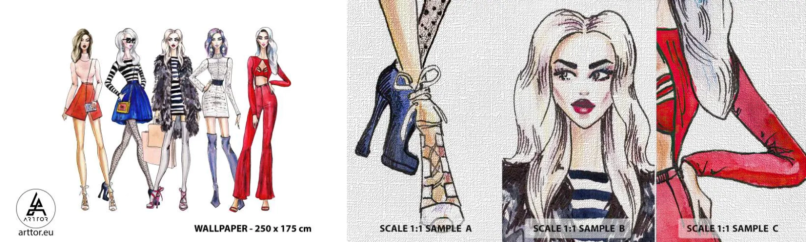 Fototapeten Muster Premium Canvas - Jede Woche Fashion Week - Frau, Mode, Modell - 100x30 cm