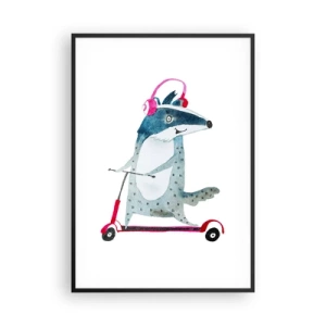 Poster in einem schwarzem Rahmen - Dachsfreude - 70x100 cm