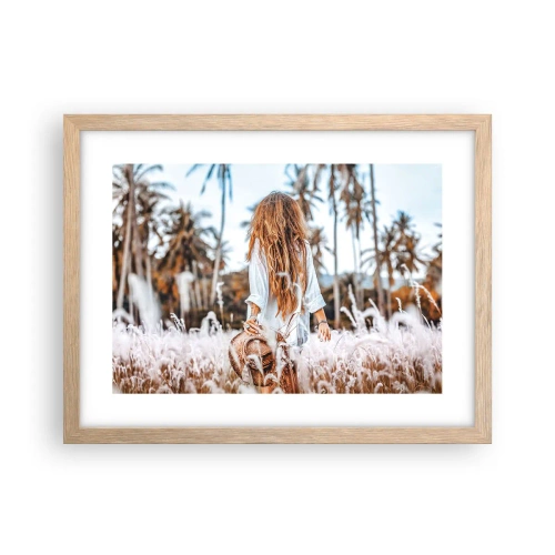 Poster in einem Rahmen aus heller Eiche - Geboren aus Grasflaum - 40x30 cm