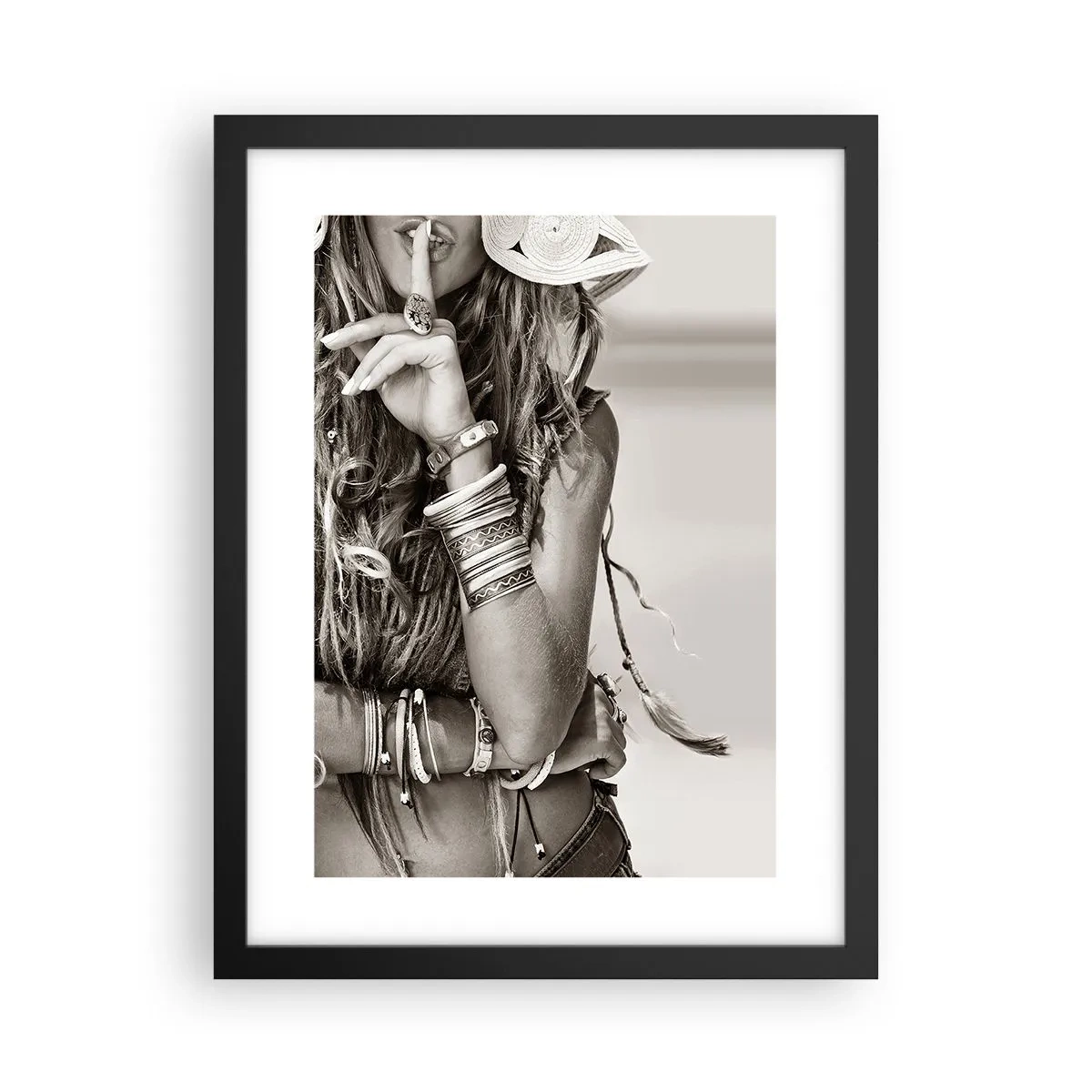 Poster in einem schwarzem Rahmen - Wieso ein Mädchen - 30x40 cm