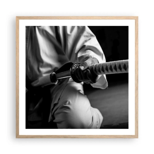 Poster in einem Rahmen aus heller Eiche - Kriegerseele - 60x60 cm