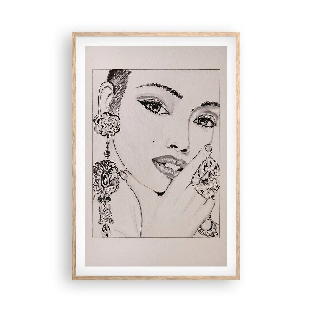 Poster in einem Rahmen aus heller Eiche - Das schönste Juwel - 61x91 cm