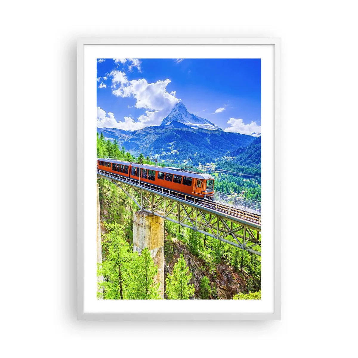 Poster in einem weißen Rahmen - Jetzt sind Alpen dran - 50x70 cm
