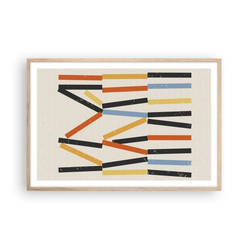 Poster in einem Rahmen aus heller Eiche - Komposition auf der Ebene - 91x61 cm