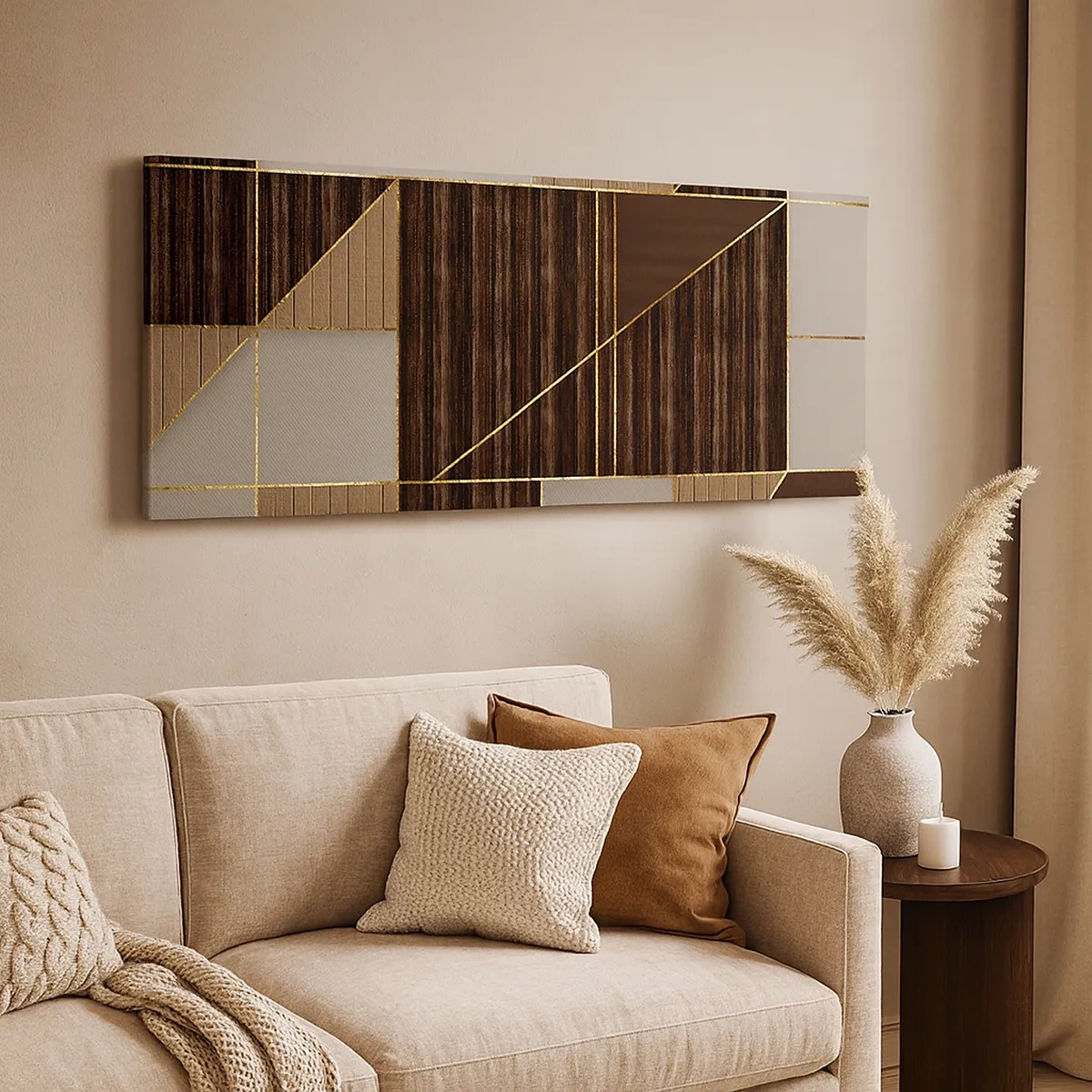 Bild auf Leinwand - Leinwandbild - Ein Mosaik aus Braun und Gold - 30x30 cm