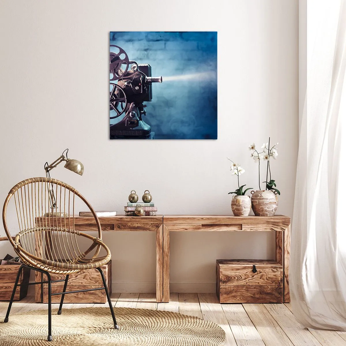 Bild auf Leinwand - Leinwandbild - Im alten Kino - 30x30 cm