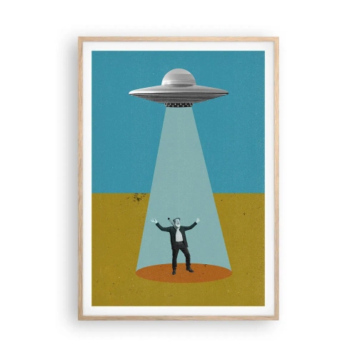 Poster in einem Rahmen aus heller Eiche - Nahe Begegnung - 70x100 cm