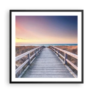 Poster in einem schwarzem Rahmen - Baltische Abend-Aurora - 60x60 cm