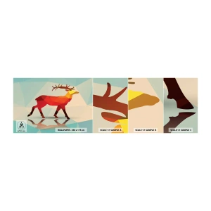 Fototapetenmuster Standard Eco - Geometrischer Hirsch - Tiere, Reh, Geometrische Figur - 100x30 cm