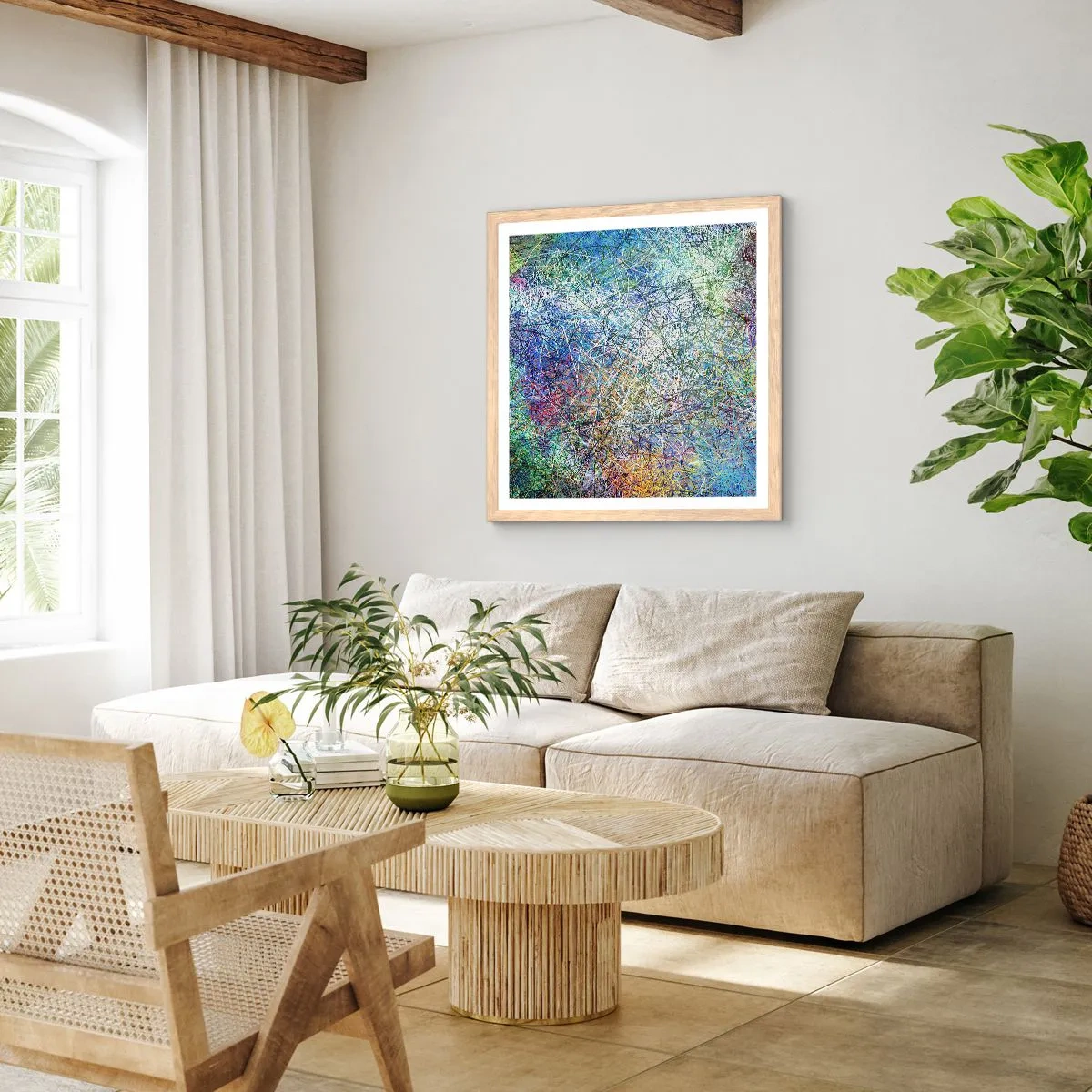 Poster in einem Rahmen aus heller Eiche - Es ist nicht so einfach - 60x60 cm