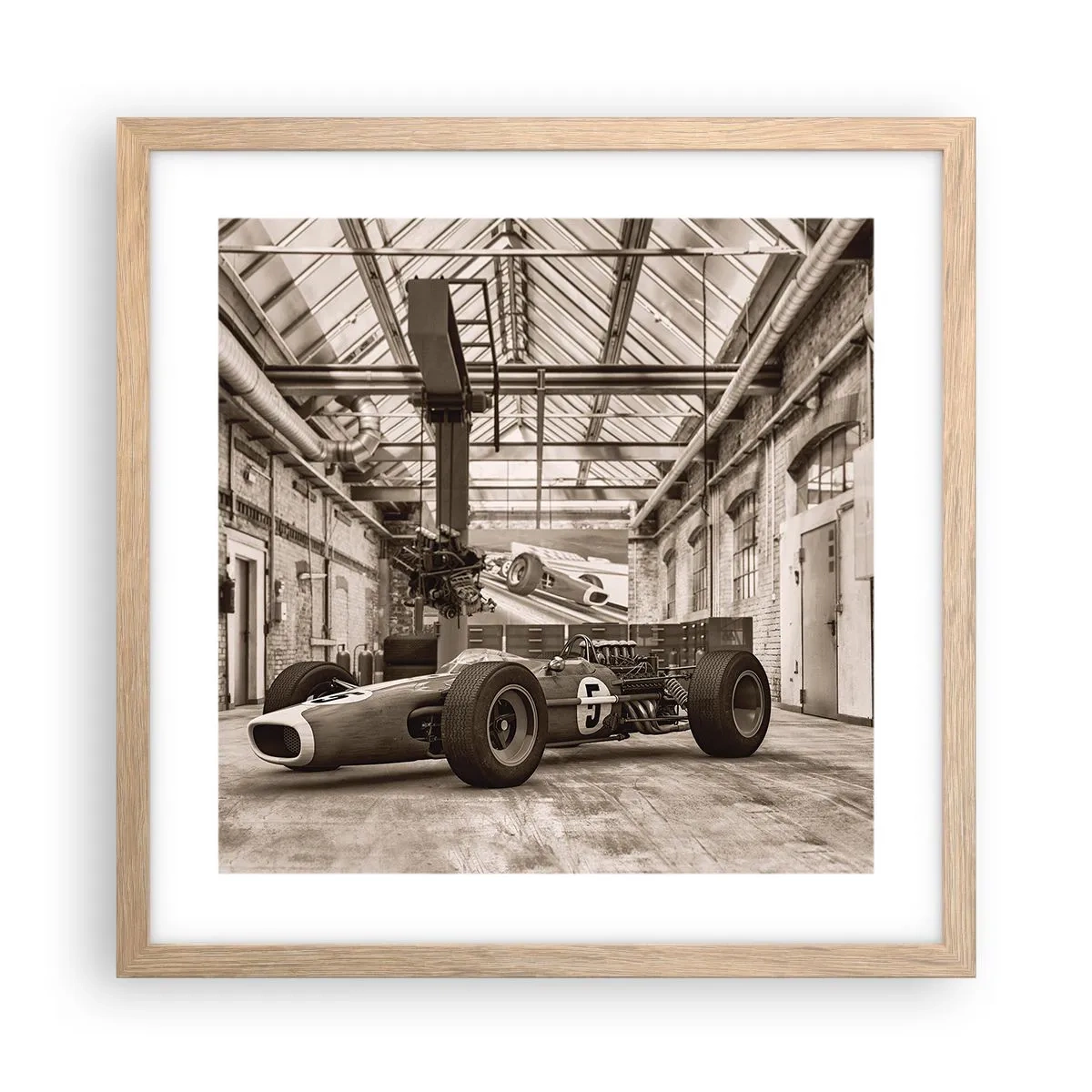 Poster in einem Rahmen aus heller Eiche - Die Siegerruhe - 40x40 cm