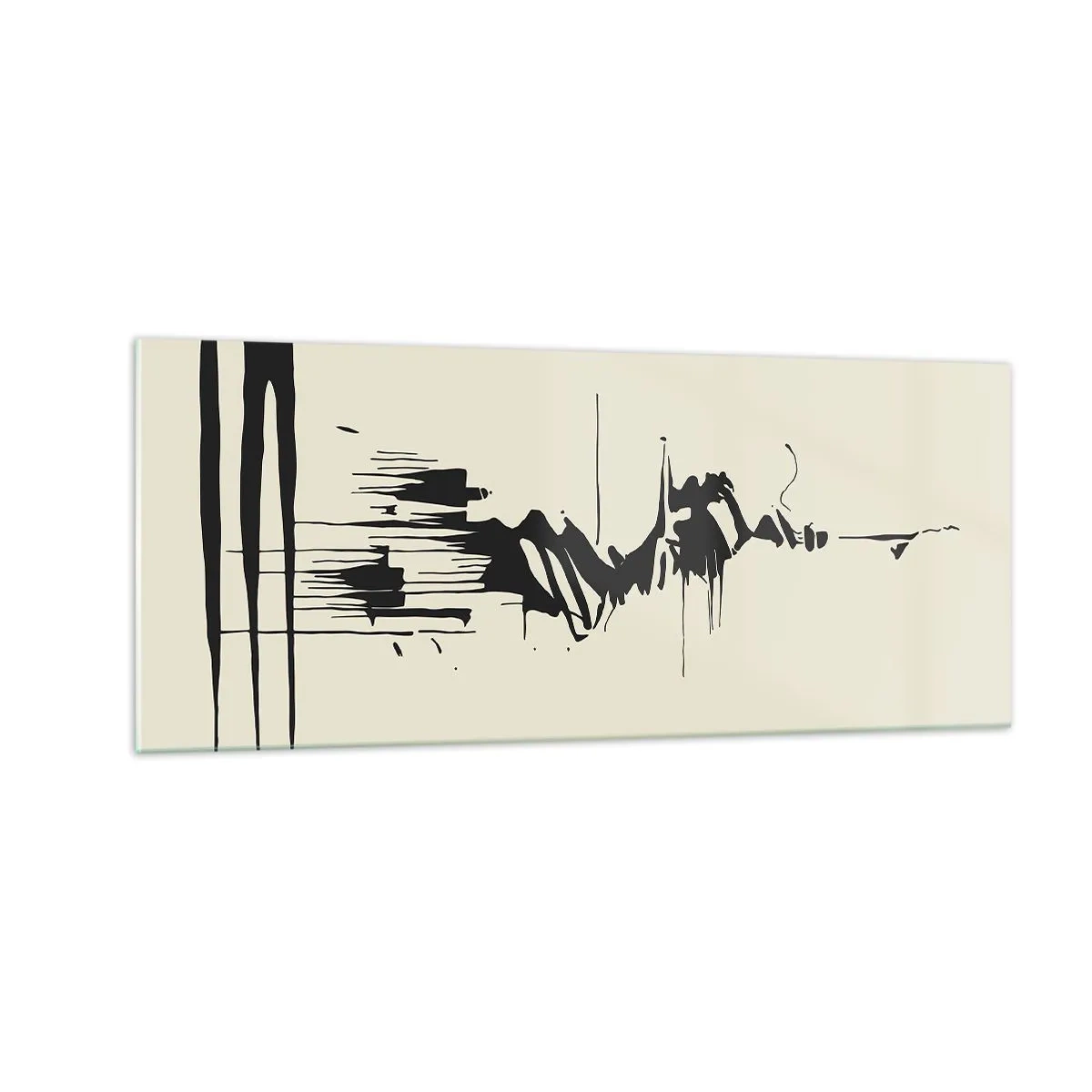 Glasbild - Bild auf glas - Hastige Abstraktion - 100x40 cm