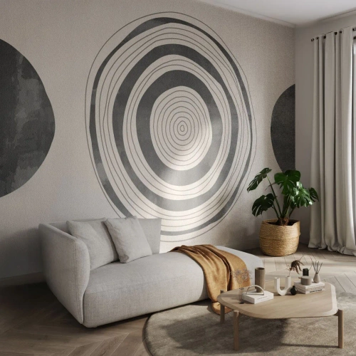 Selbstklebende Fototapete Deluxe Sticker - Wichtig ist, was dazwischen liegt - Räder, Minimalistisch, Zeitgenössisch - 500x350 cm