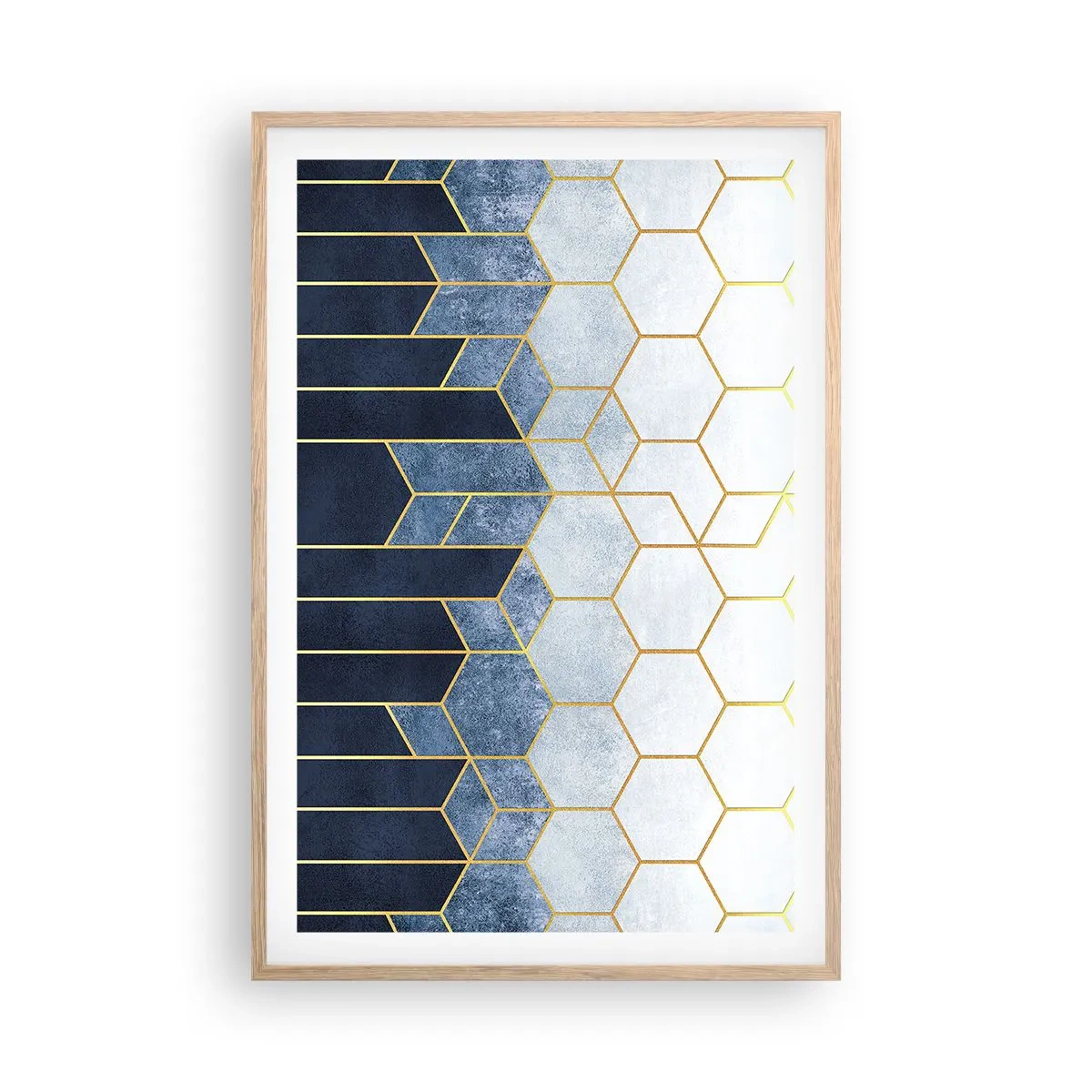 Poster in einem Rahmen aus heller Eiche - Komposition im synkopischen Rhythmus - 61x91 cm