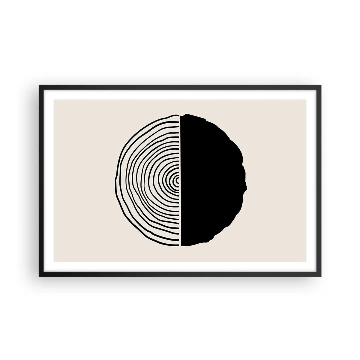 Poster in einem schwarzem Rahmen - Halb und halb - 91x61 cm