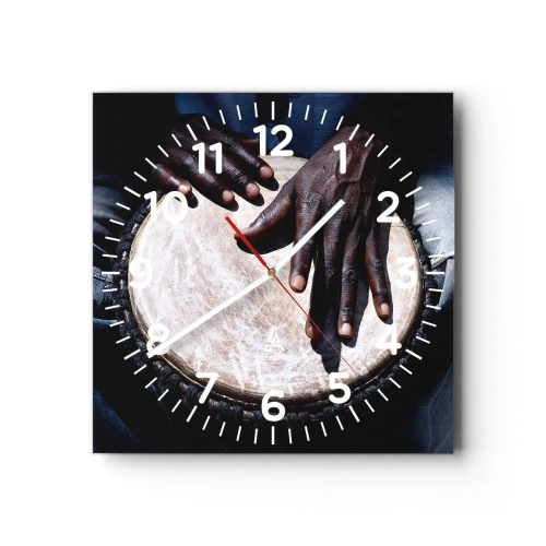 Wanduhr - Glasuhr - Lebe in deinem eigenen Rhythmus - 30x30 cm