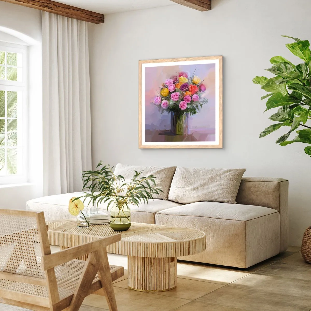 Poster in einem Rahmen aus heller Eiche - Festgehaltene Schönheit - 30x30 cm