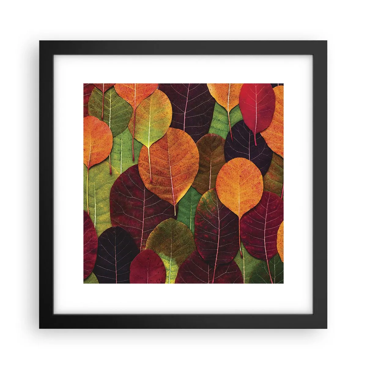 Poster in einem schwarzem Rahmen - Herbstmosaik - 30x30 cm