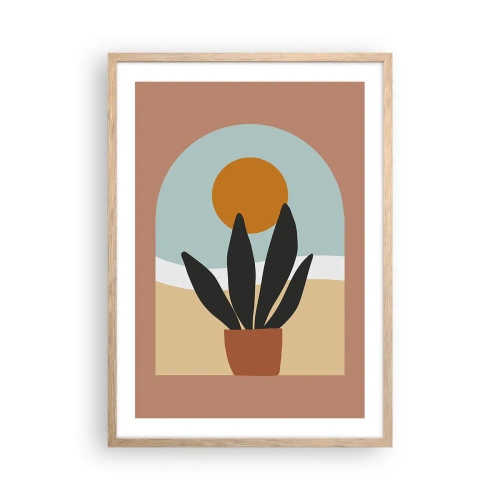 Poster in einem Rahmen aus heller Eiche - Kleine Freuden - 50x70 cm