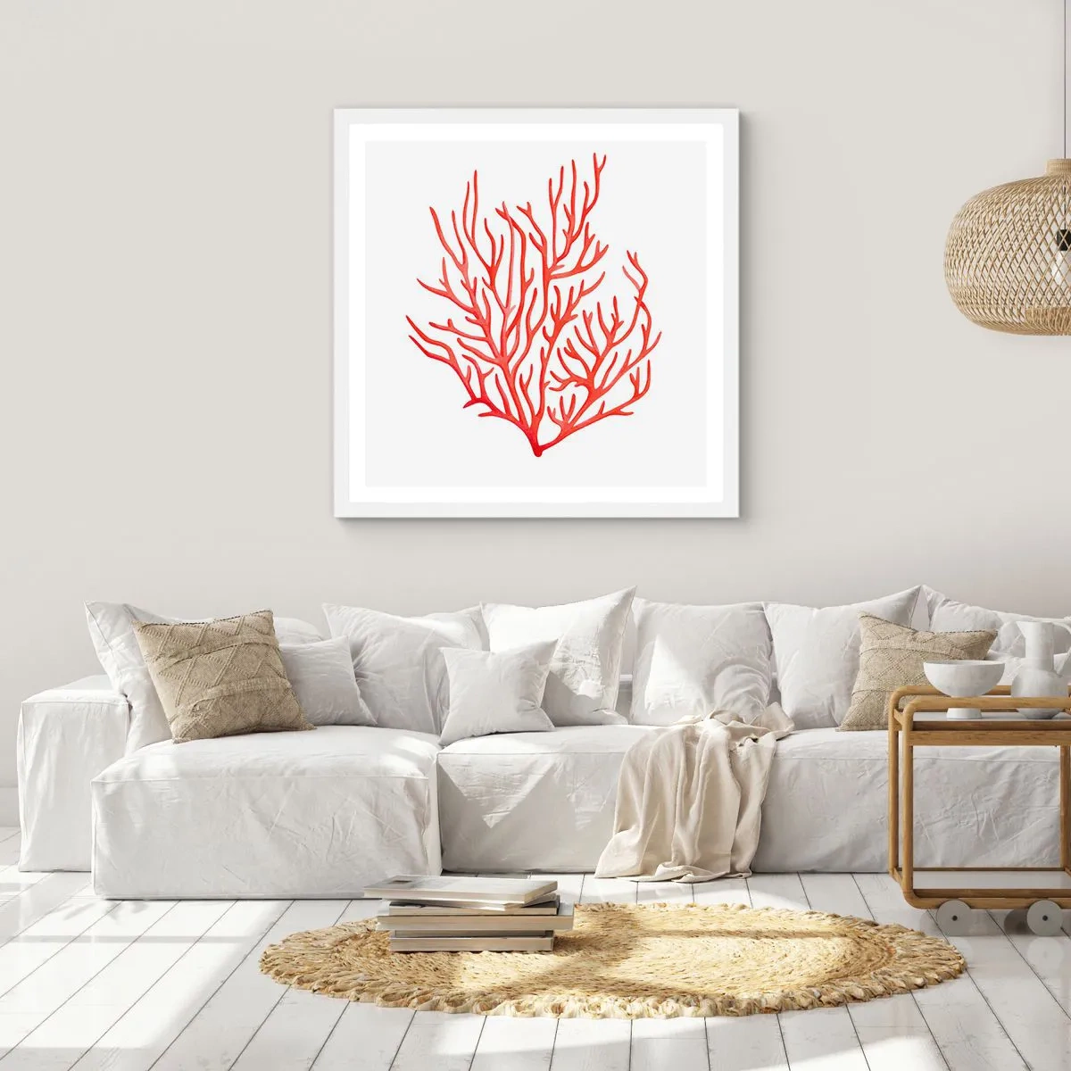 Poster in einem weißen Rahmen - Korallenfiligran - 30x30 cm