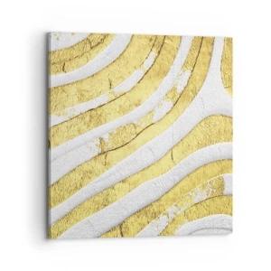 Bild auf Leinwand - Leinwandbild - Komposition in Weiß und Gold - 70x70 cm