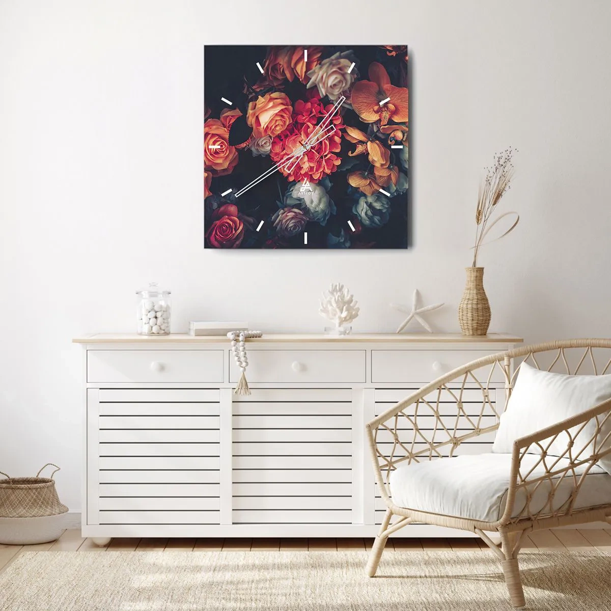 Wanduhr - Glasuhr - Wie bei den holländischen Meistern - 40x40 cm