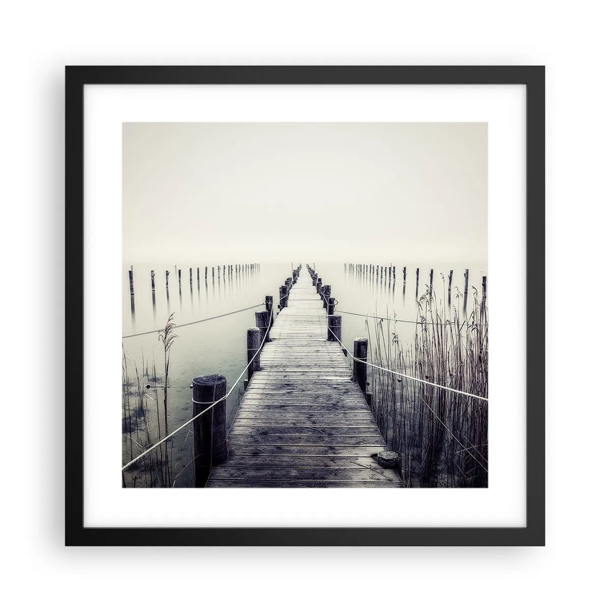 Poster in einem schwarzem Rahmen - Tauchen Sie in Ruhe ein - 40x40 cm