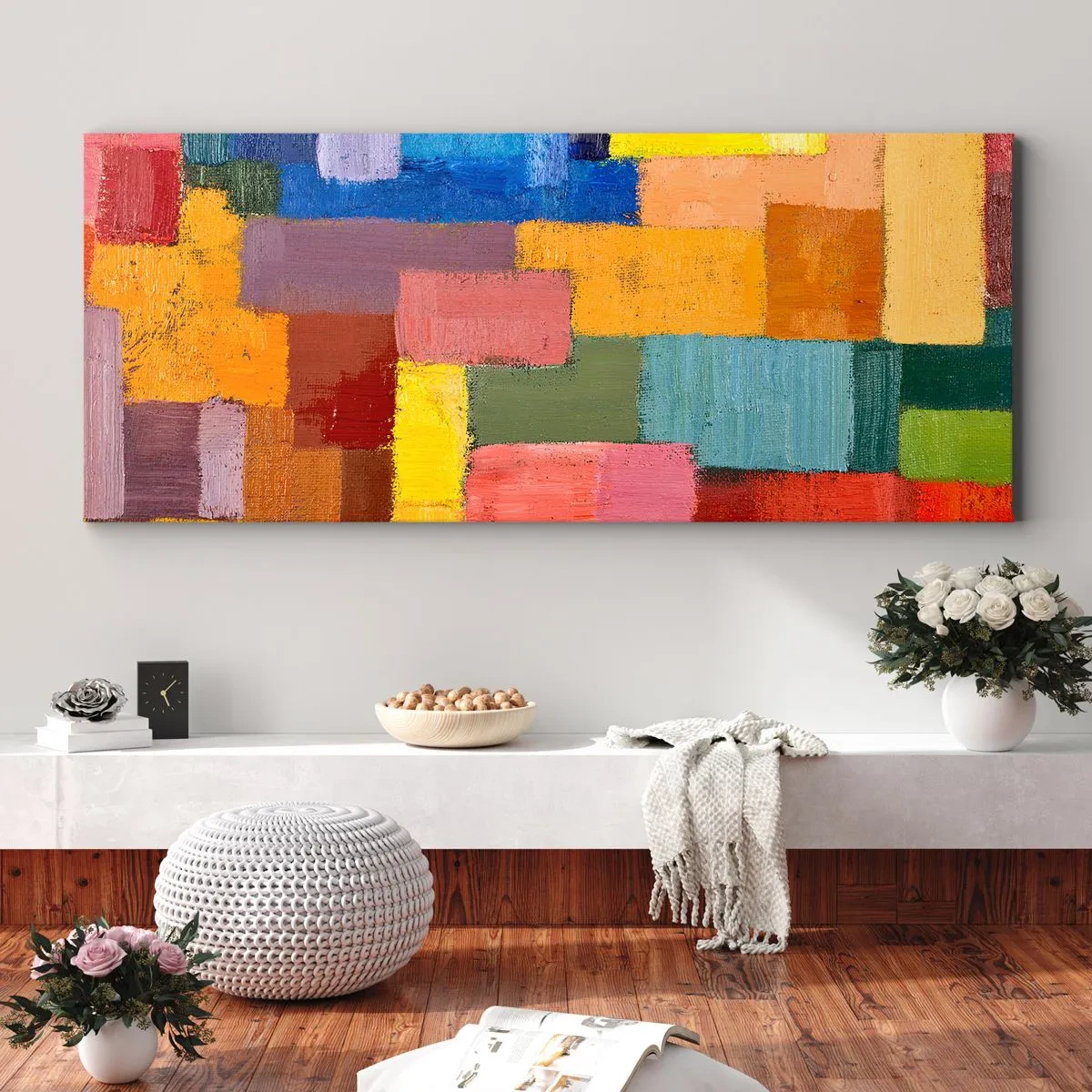 Bild auf Leinwand - Leinwandbild - Jeder ist anders, alle bunt - 100x40 cm