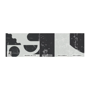 Fototapeten Muster Selbstklebend Deluxe Sticker - Komposition oben und unten - Abstraktion, Schwarz und weiß, Alt - 100x30 cm