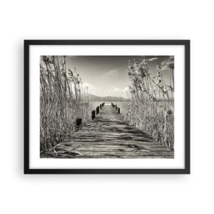 Poster in einem schwarzem Rahmen - In der Stille des Grases - 50x40 cm