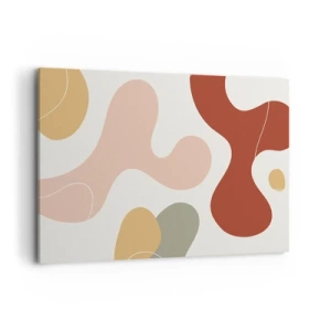 Bild auf Leinwand - Leinwandbild - Eine abstrakte Komposition in Pastelltönen mit dynamischen Formen. - 120x80cm - Kringel oder Schnörkel? - Moderne Wanddekoration für Wohnzimmer und Schlafzimmer ARTTOR