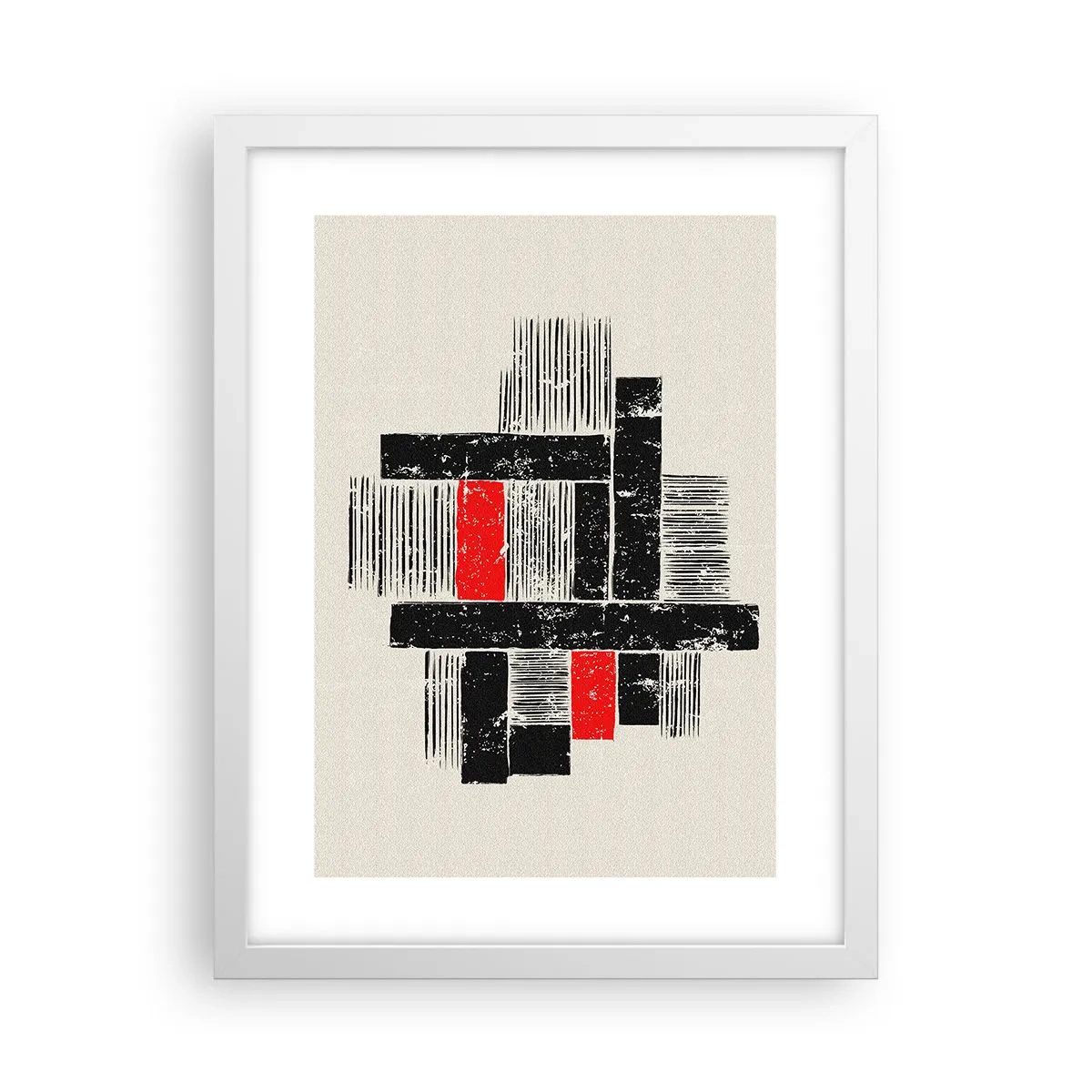 Poster in einem weißen Rahmen - Rot und Schwarz - 30x40 cm