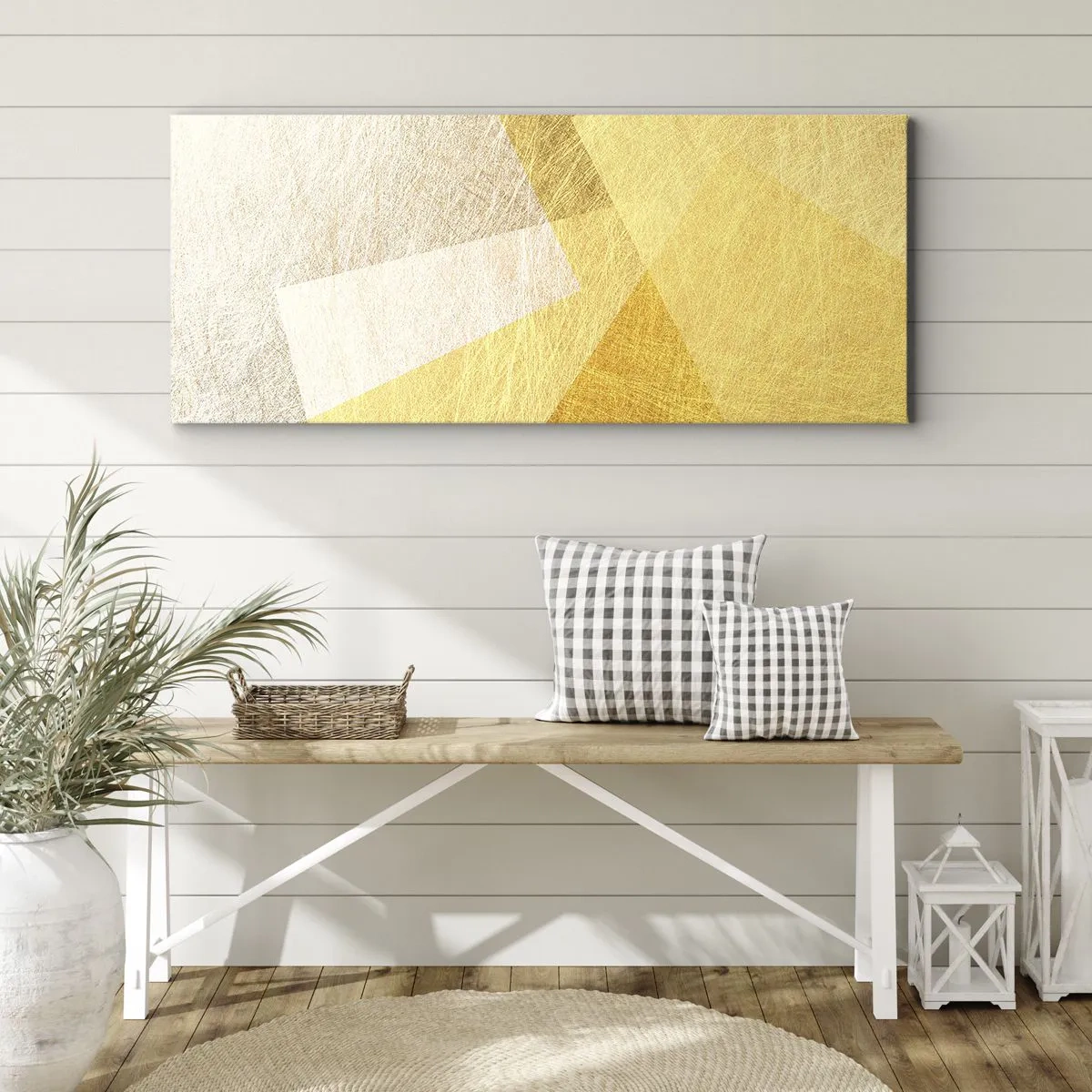 Bild auf Leinwand - Leinwandbild - Geometriewetter - 90x30 cm