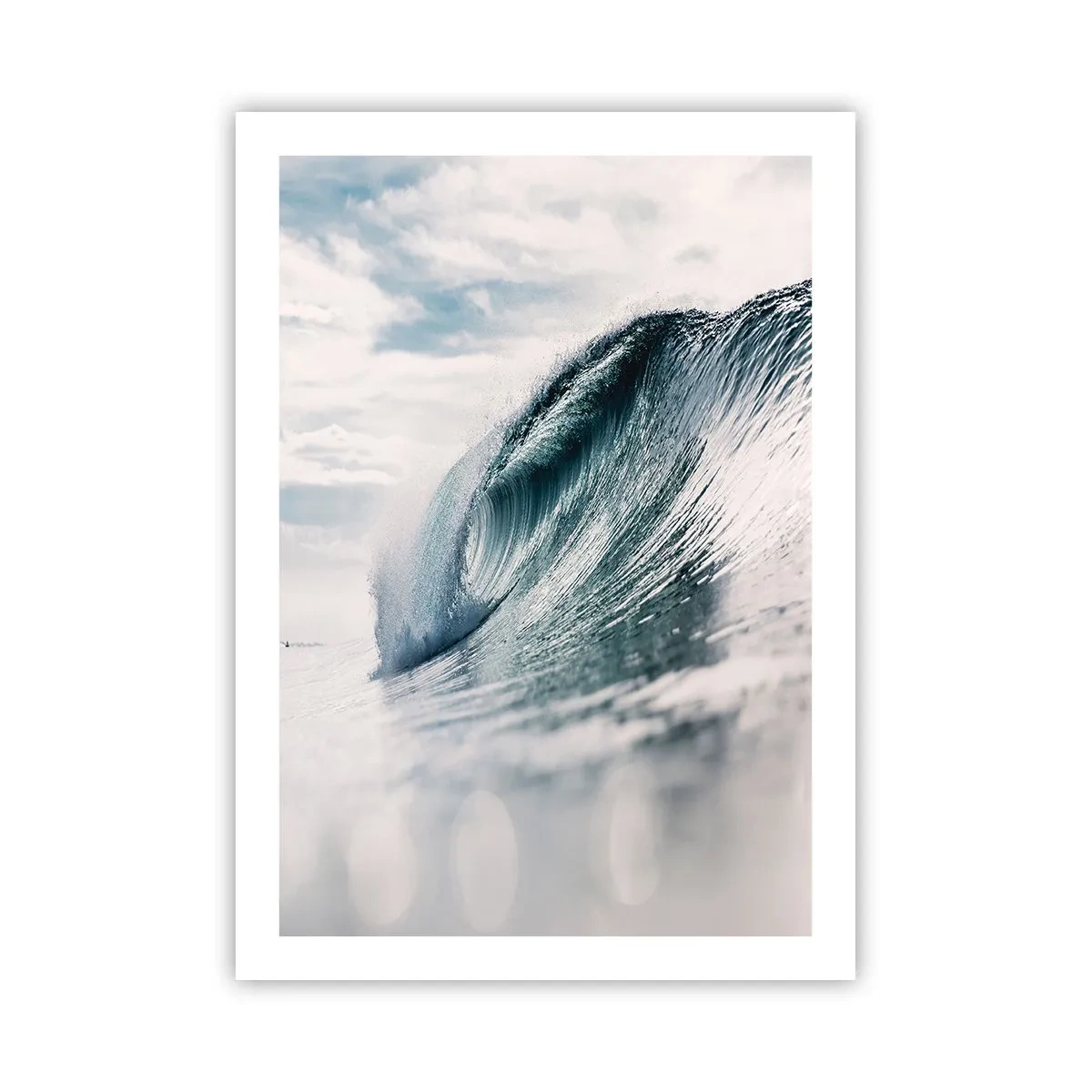 Poster - Eine kraftvolle Meereswelle, in Bewegung eingefangen - 50x70cm - Wasserspitze - Moderne Wanddekoration für Wohnzimmer und Schlafzimmer ARTTOR