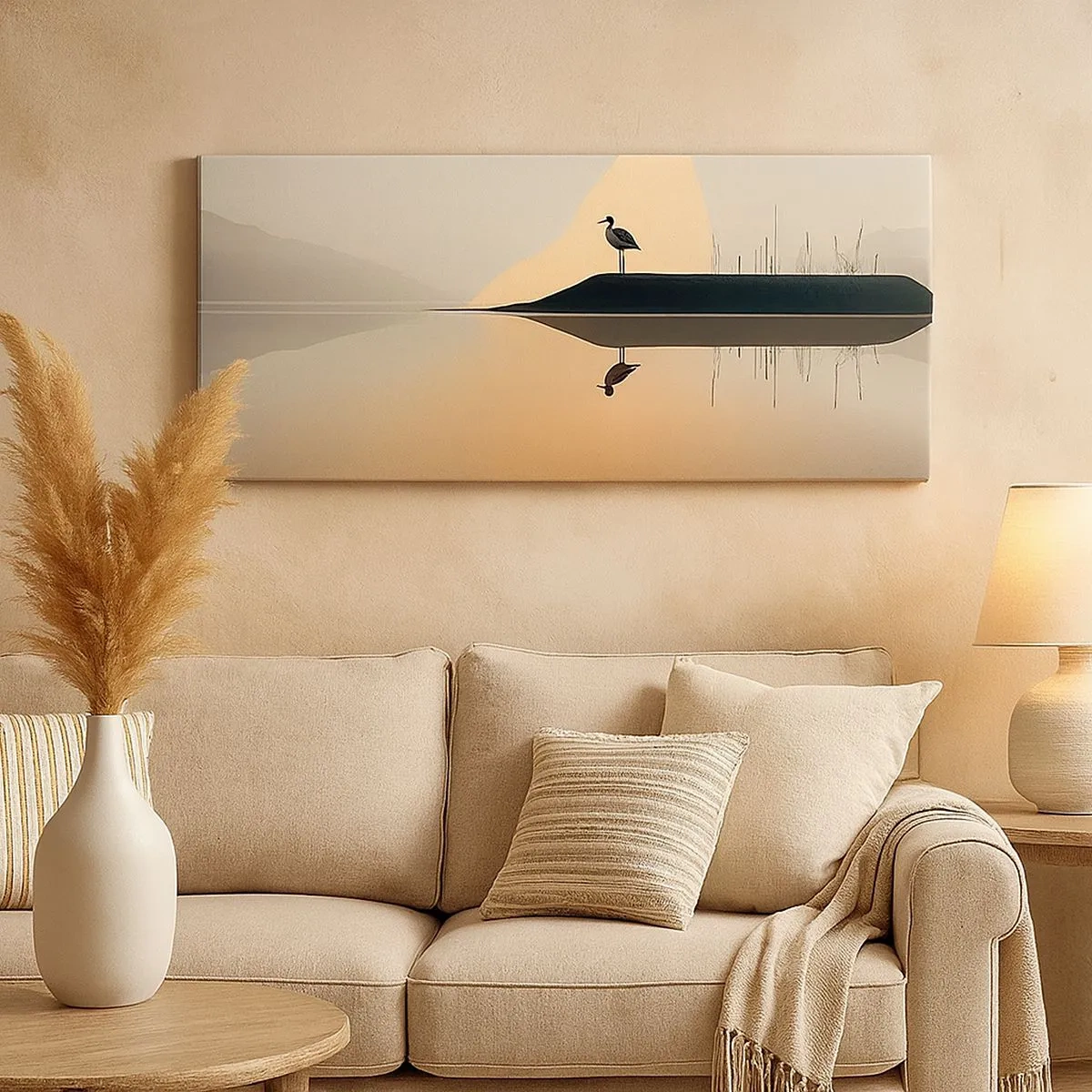 Bild auf Leinwand - Leinwandbild - Herr am See - 100x40 cm