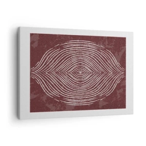 Bild auf Leinwand - Leinwandbild - Symmetrische Wellen in weißen Linien auf braunem Hintergrund - 70x50cm - Der Raum spricht - Moderne Wanddekoration für Wohnzimmer und Schlafzimmer ARTTOR